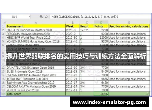 提升世界羽联排名的实用技巧与训练方法全面解析